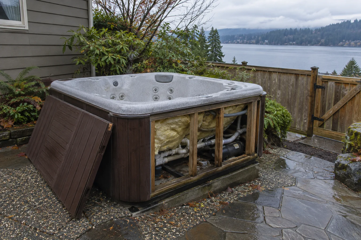 Illustrative detail of Hot tub removal work