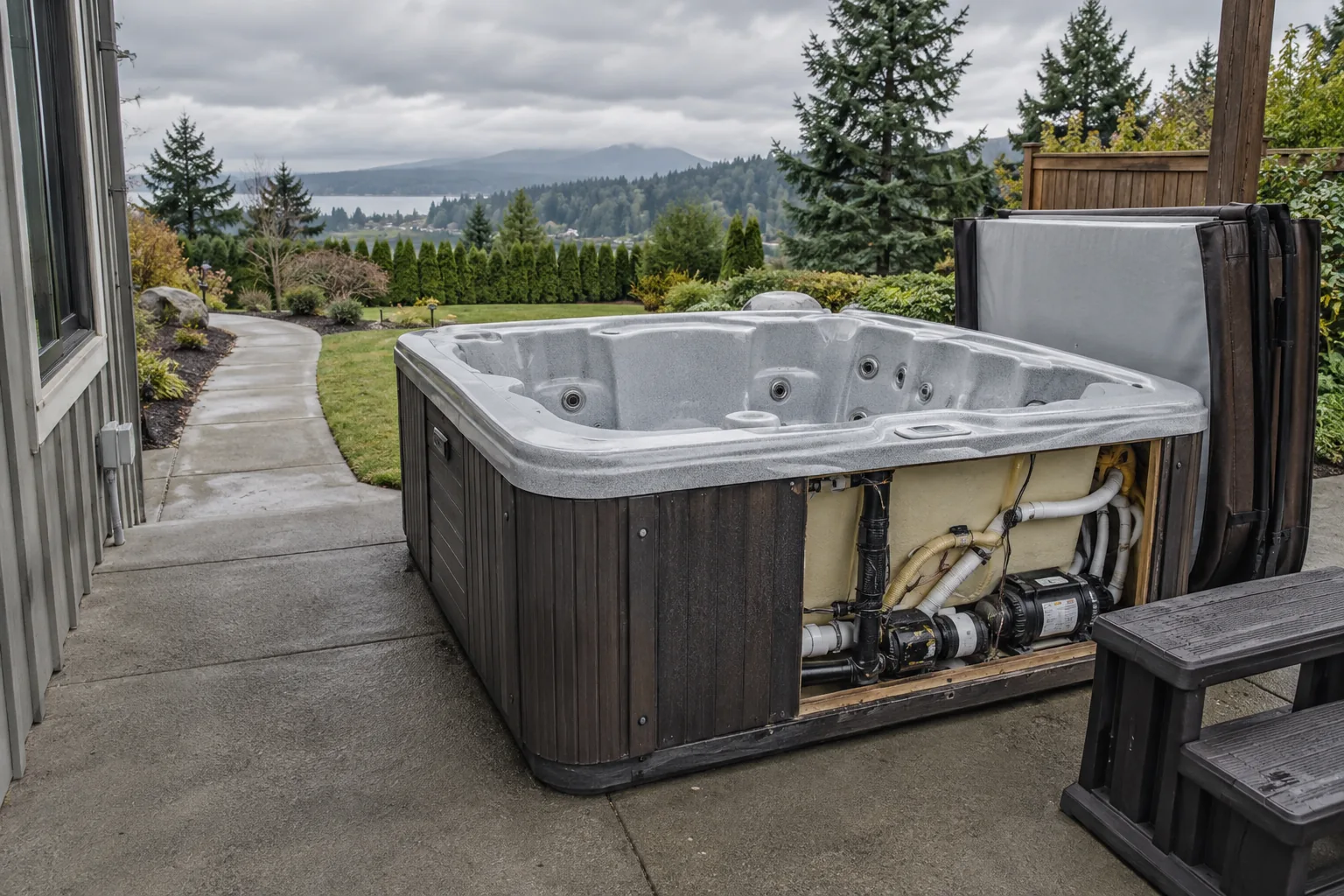 Illustrative Hot tub removal project